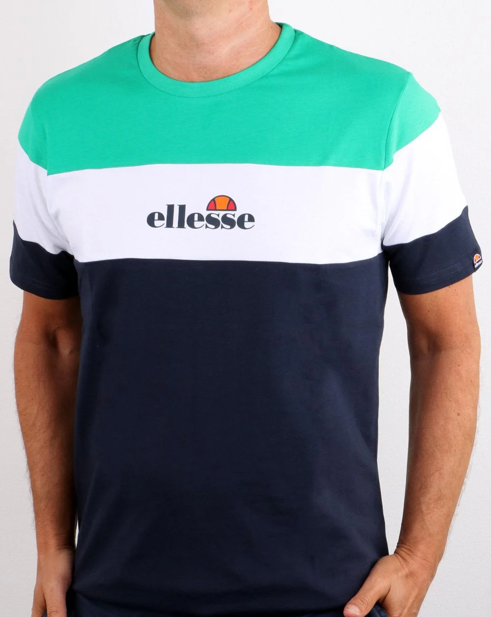 Ellesse Block T Shirt Green/White/Navy