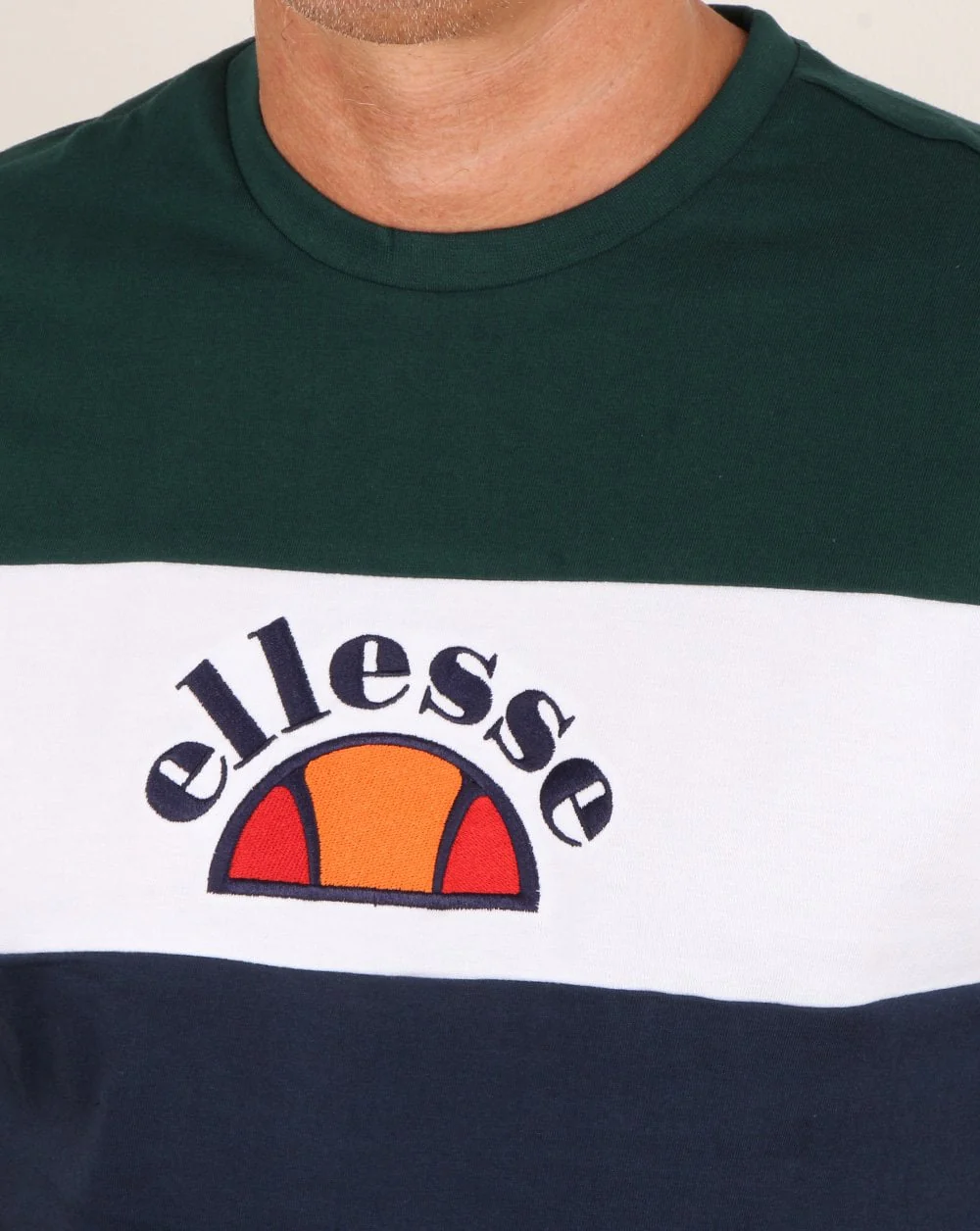 Ellesse Block T Shirt Navy/Green/white - Image 2