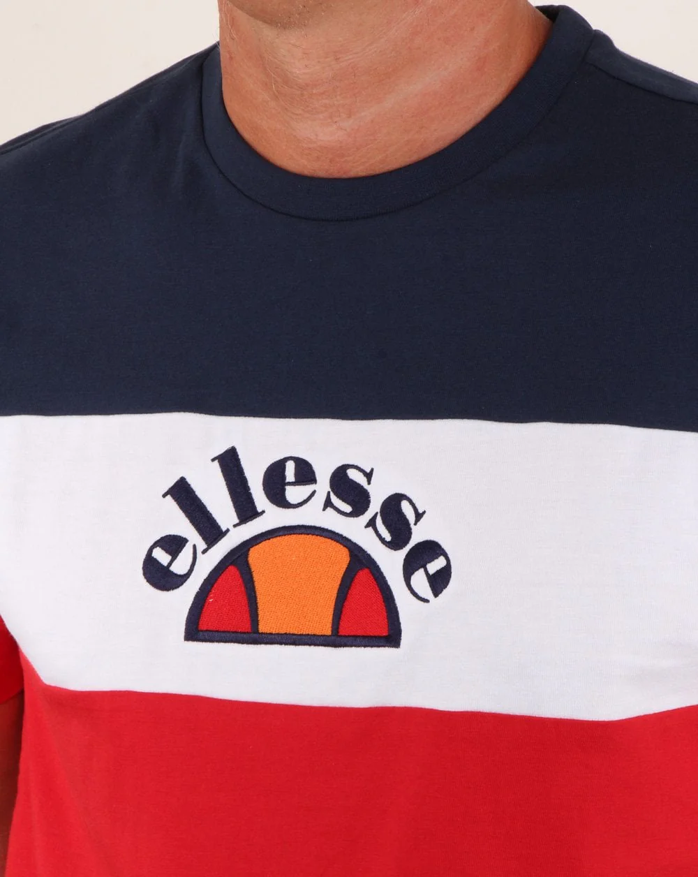 Ellesse Block T Shirt Red/navy/white - Image 2