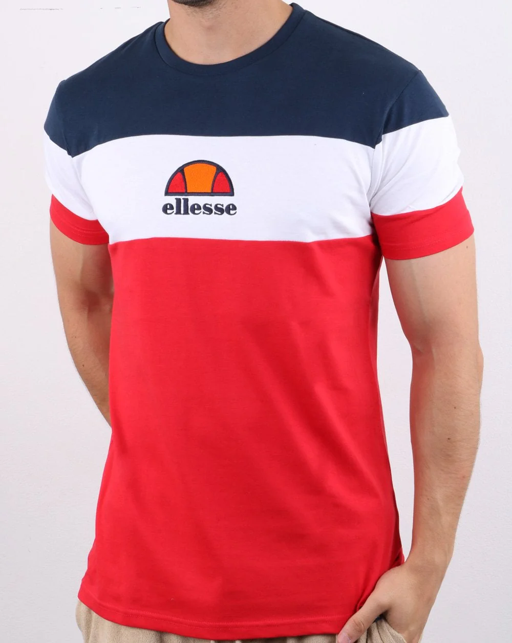 Ellesse Block T Shirt Red/white/navy - Image 3
