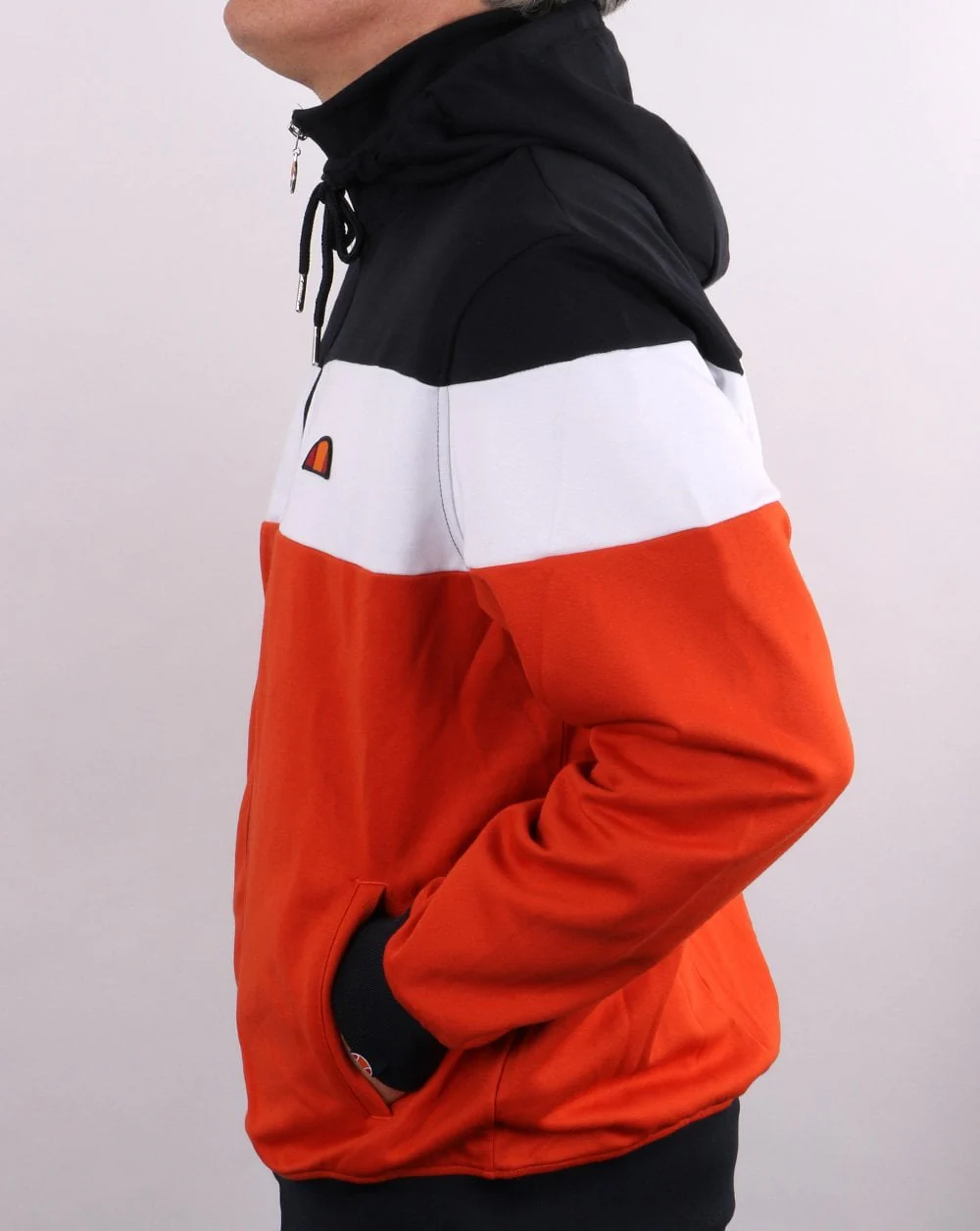 Ellesse Caproni Hooded Track Top Dark Orange - Image 3