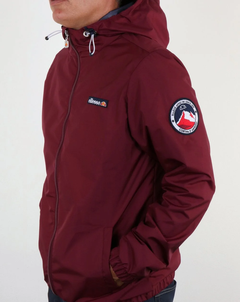 Ellesse Coated Shell Jacket Burgundy - Image 3