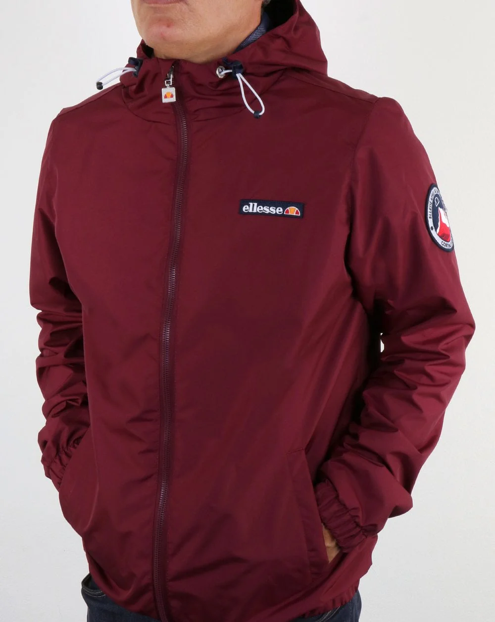 Ellesse Coated Shell Jacket Burgundy - Image 4