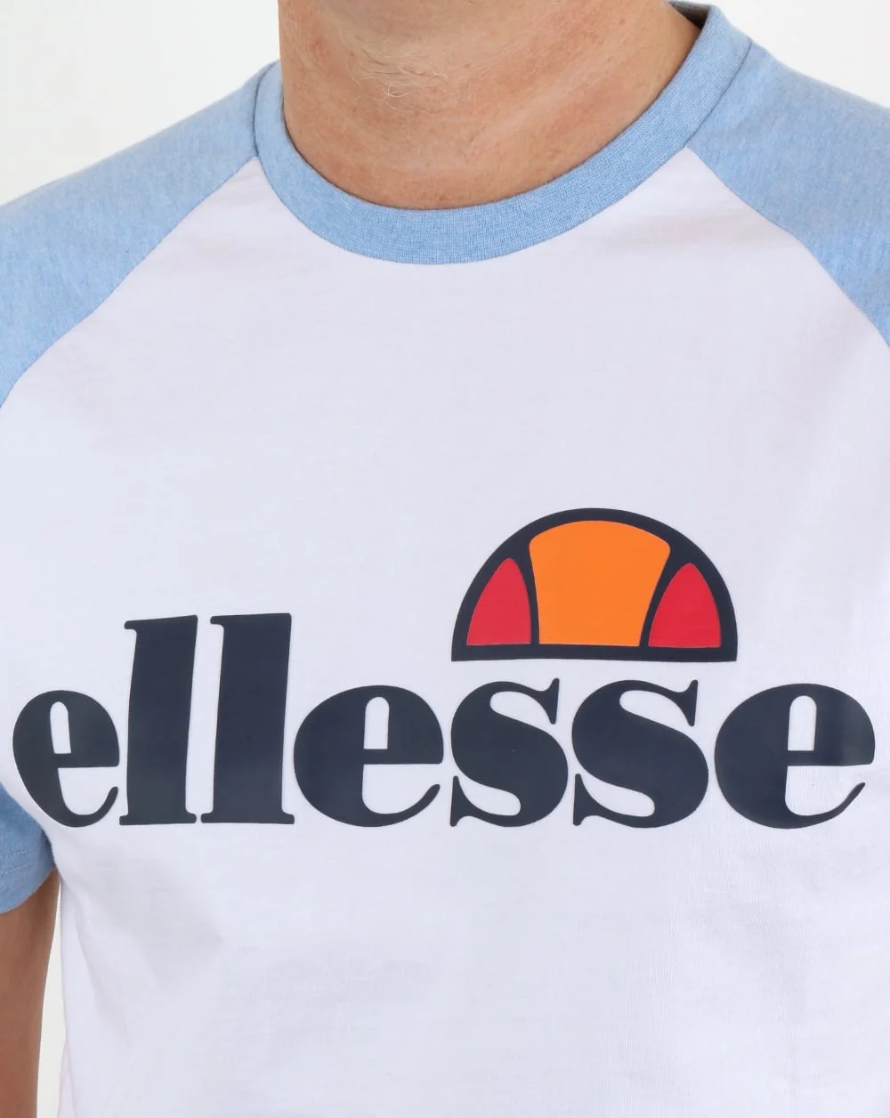 Ellesse Contrast Logo T Shirt White / Sky - Image 2