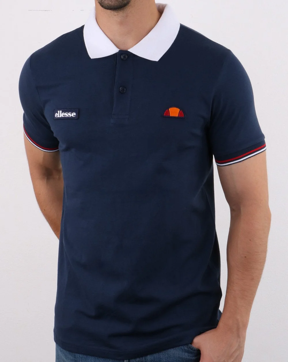 Ellesse Contrast Polo Shirt Navy-White - Image 2