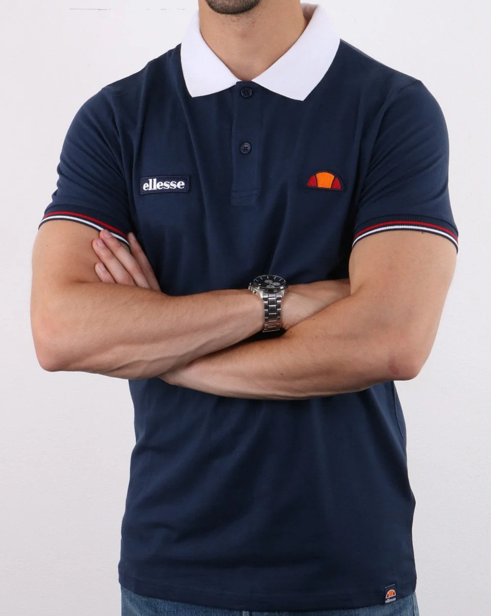 Ellesse Contrast Polo Shirt Navy-White - Image 3