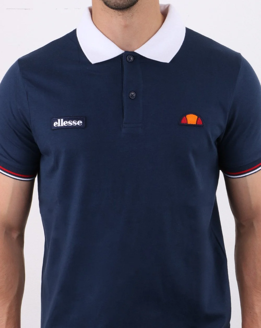 Ellesse Contrast Polo Shirt Navy-White - Image 4