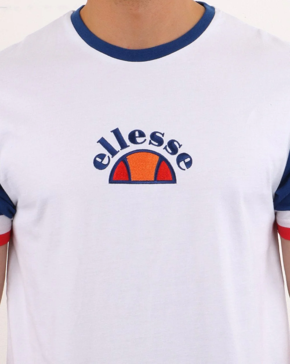 Ellesse Contrast Sleeve T Shirt White - Image 2
