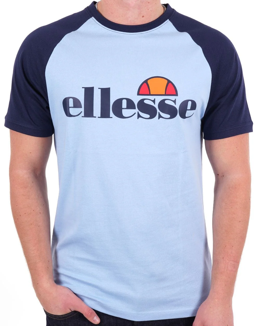 Ellesse Corp T Shirt Sky Blue/Navy