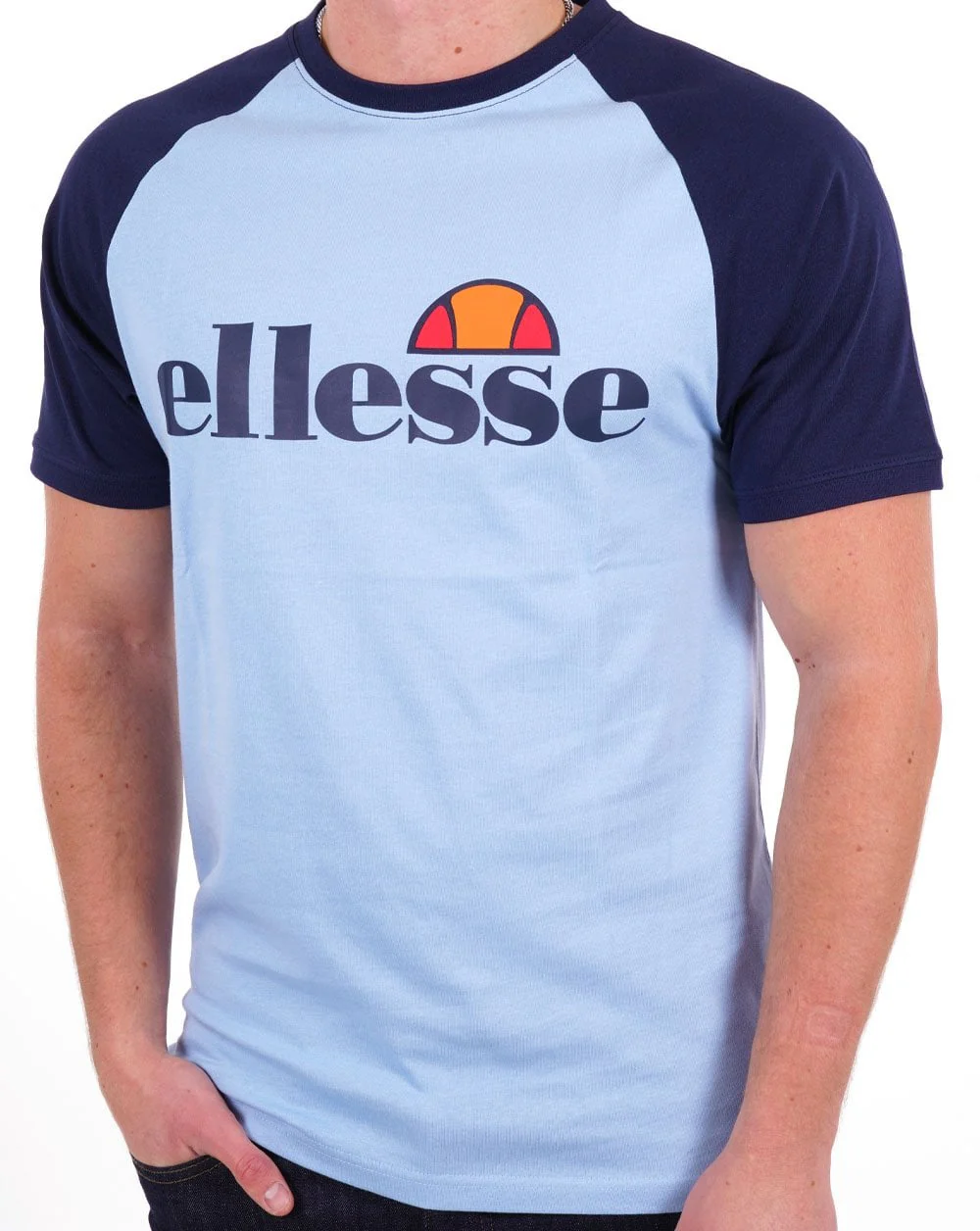 Ellesse Corp T Shirt Sky Blue/Navy - Image 2