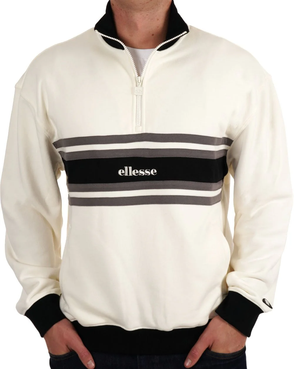 Ellesse Cossoine 1/2 Zip Top Off White - Image 3