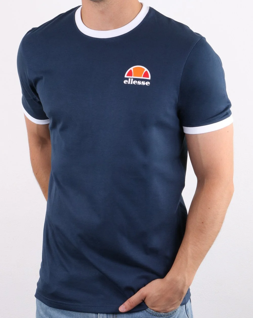 Ellesse Cubist T Shirt Navy/white - Image 3