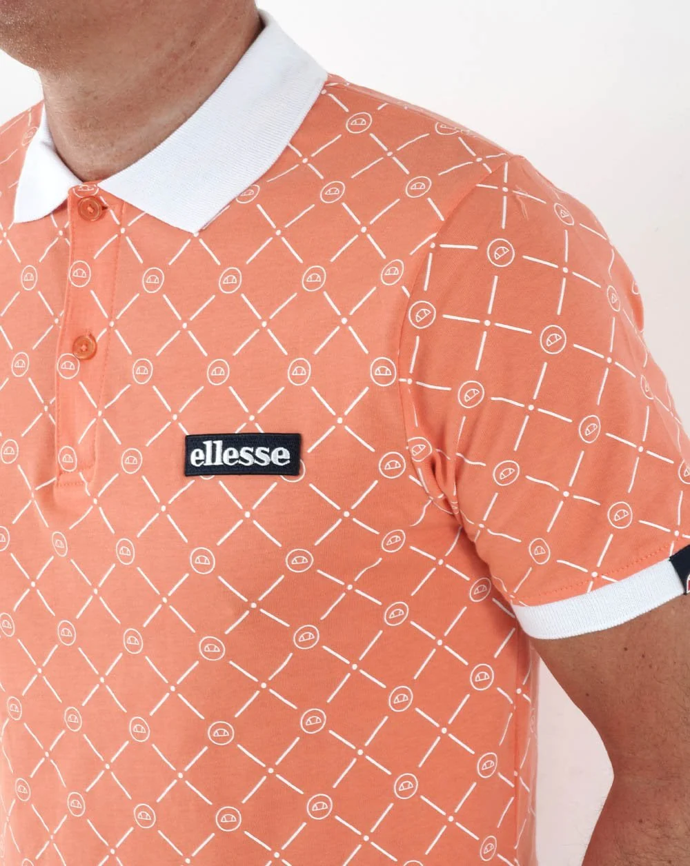 Ellesse Defy Polo Shirt Coral - Image 2