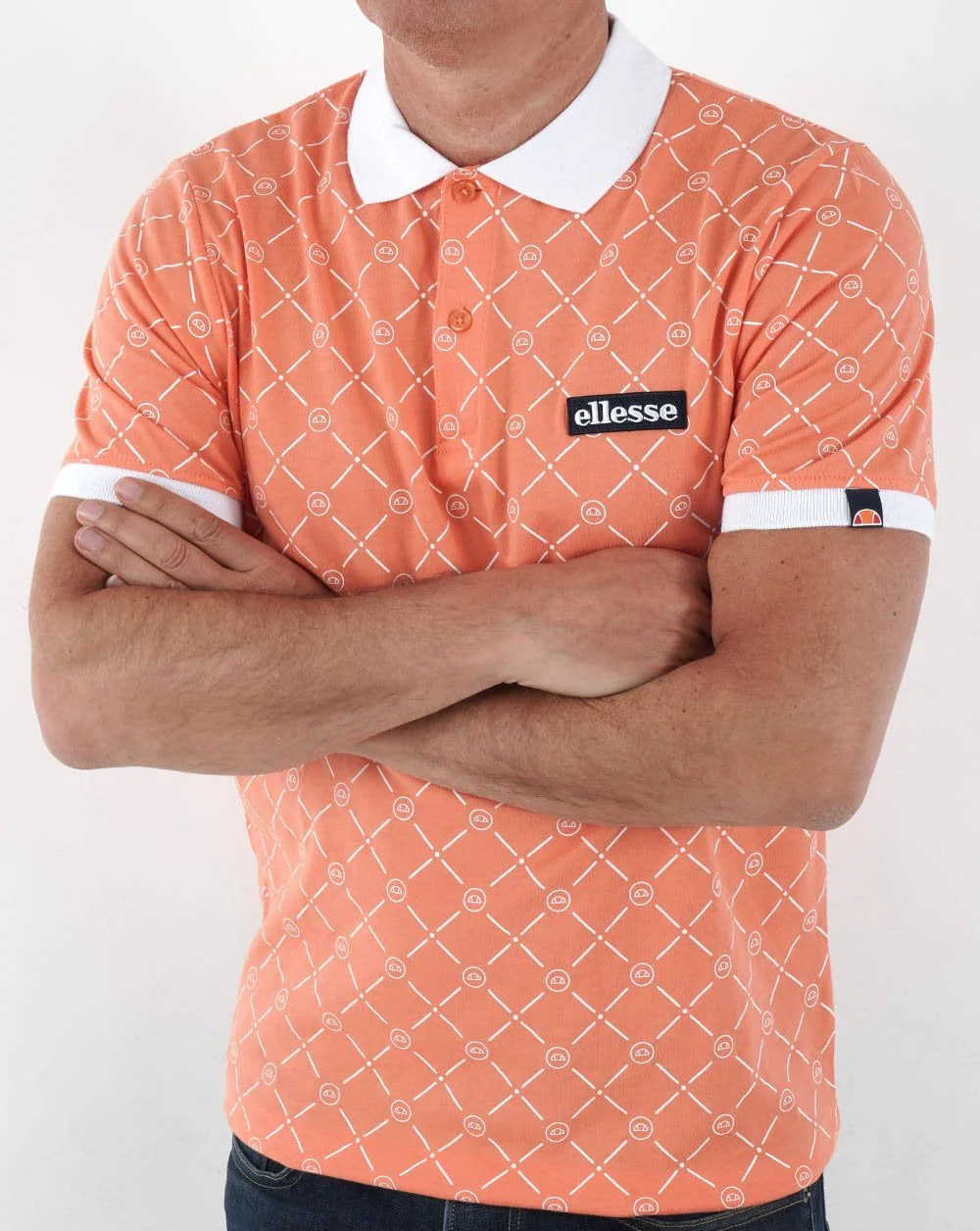 Ellesse Defy Polo Shirt Coral - Image 3