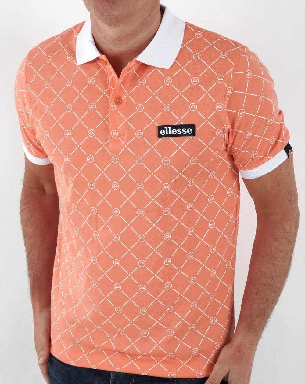 Ellesse Defy Polo Shirt Coral - Image 4