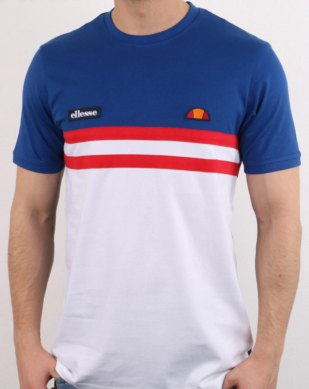Ellesse Duo stripe T Shirt Blue/White - Image 2