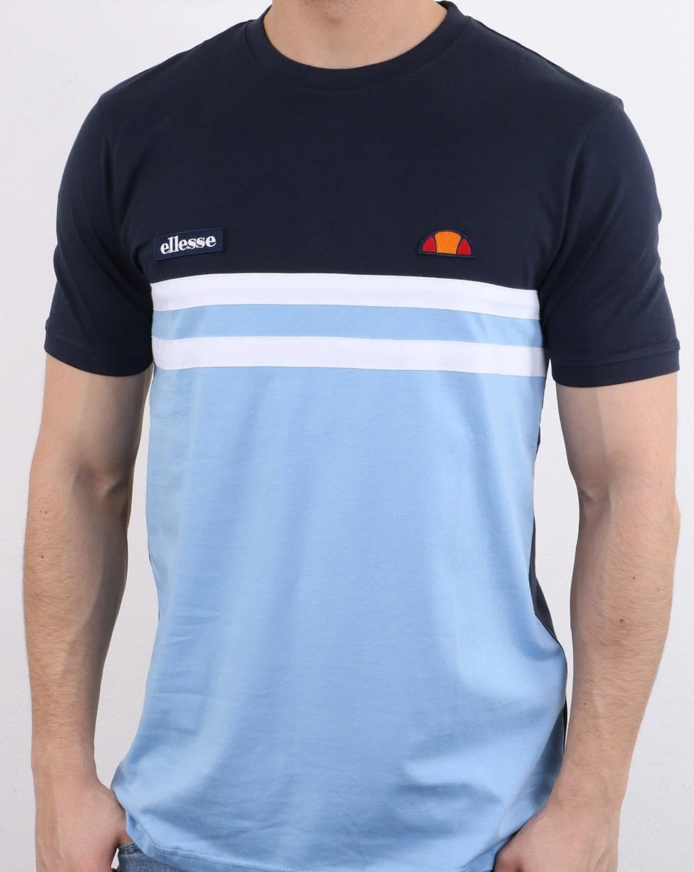 Ellesse Duo stripe T Shirt Navy/sky - Image 2