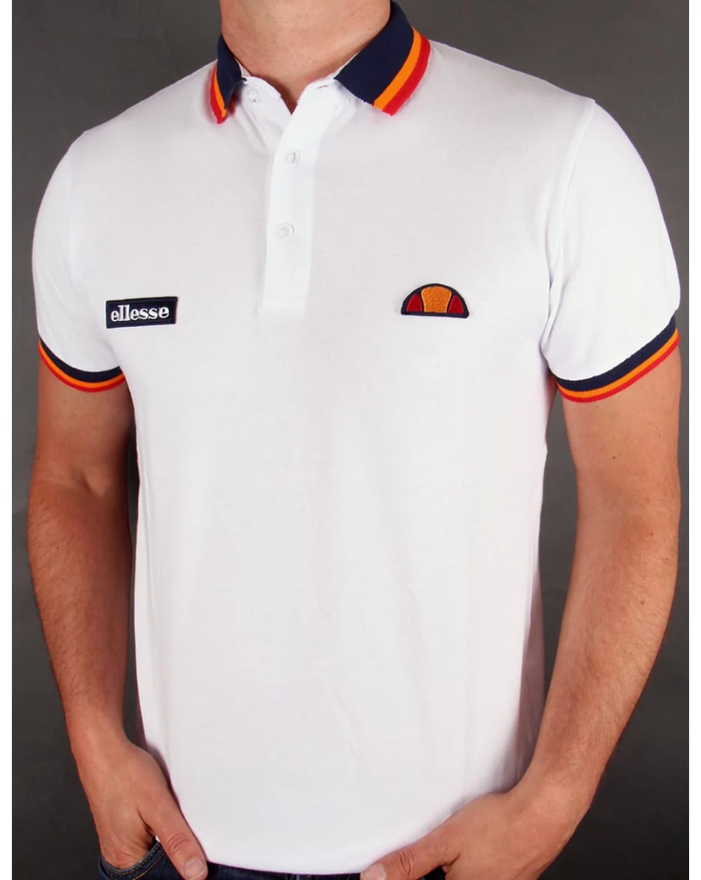 Ellesse Elite Tipped Polo Shirt White - Image 2