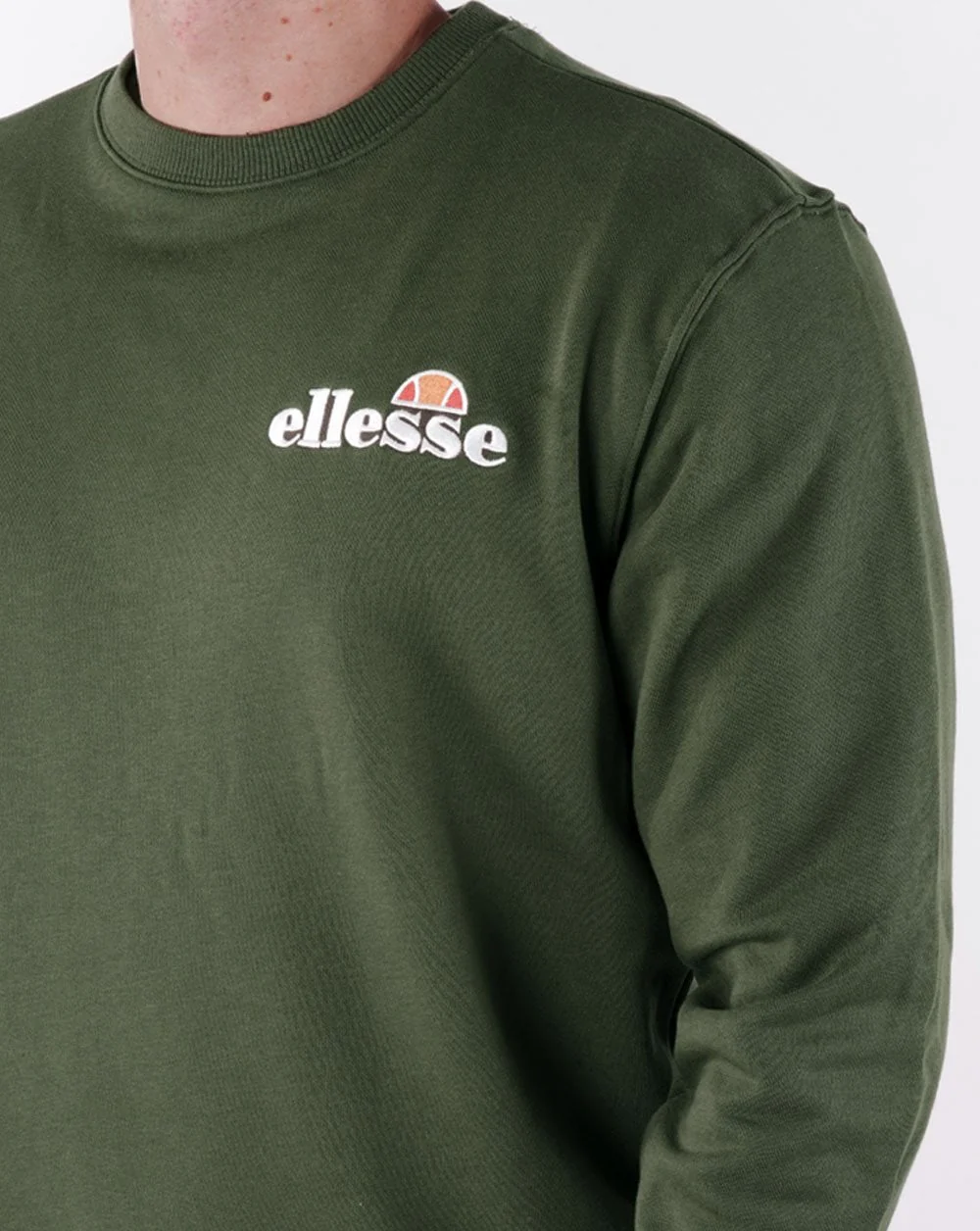 Ellesse Emb Logo Sweatshirt Khaki Green - Image 2