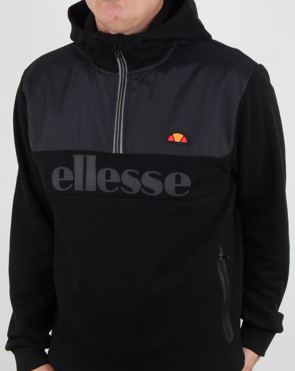 Ellesse Favio Half Zip Hoody Black - Image 3