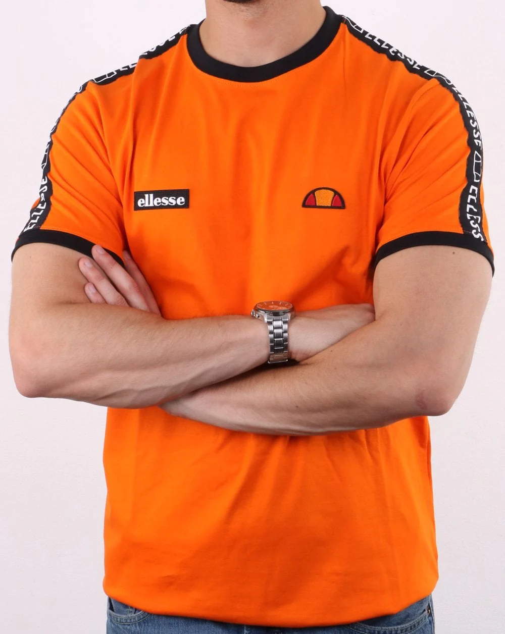 Ellesse Fede Taped T Shirt Orange - Image 2
