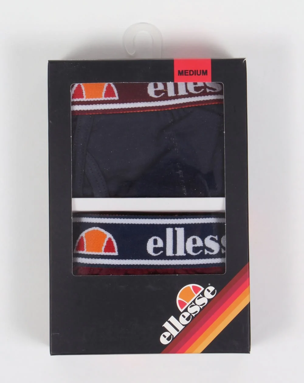 Ellesse Foglia Boxer Shorts Twin Pack Navy/burgundy - Image 2
