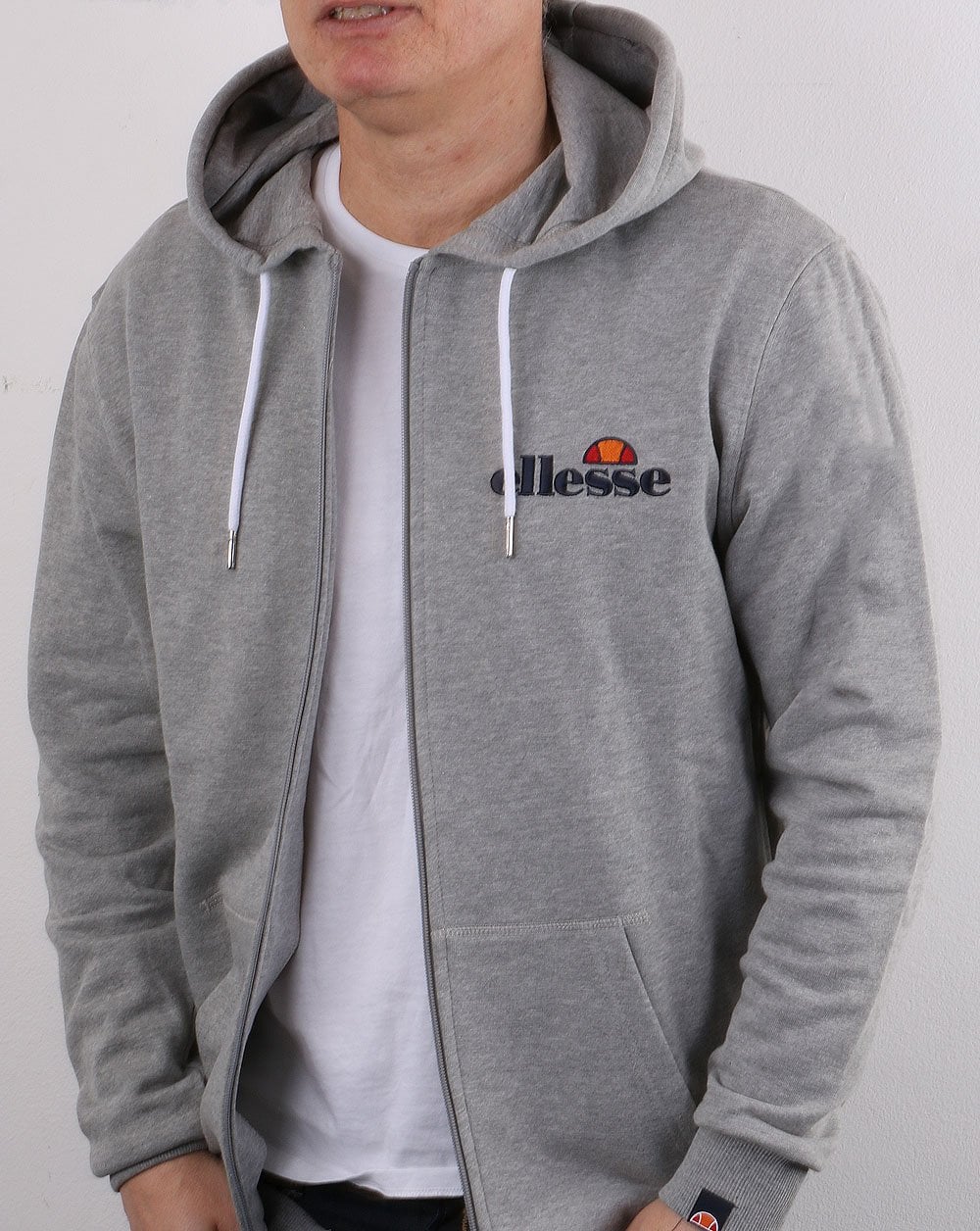 Ellesse Full Zip Hoody Grey Marl - Image 3