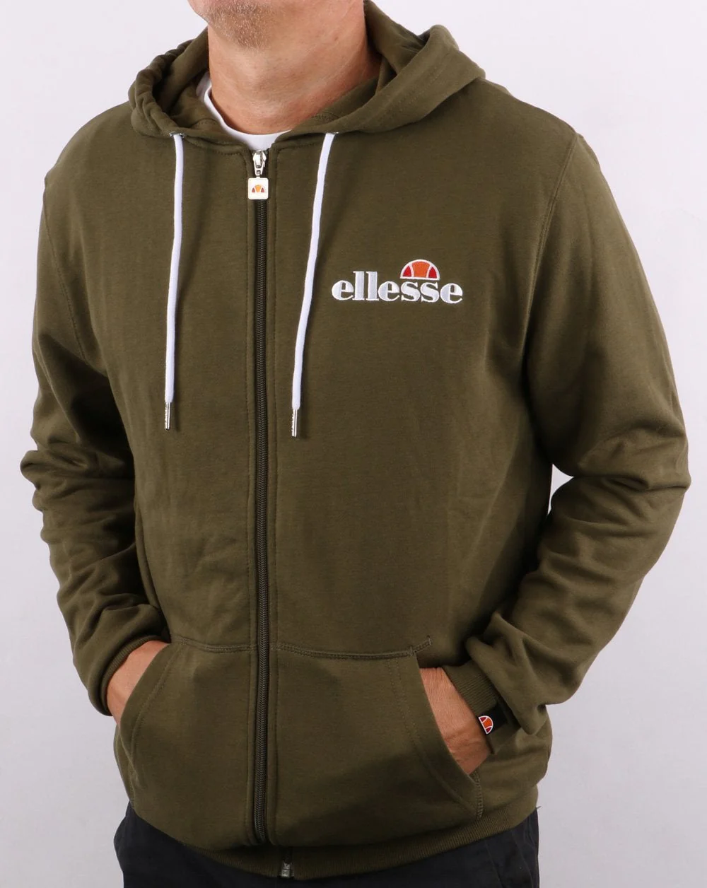 Ellesse Full Zip Hoody Khaki - Image 2