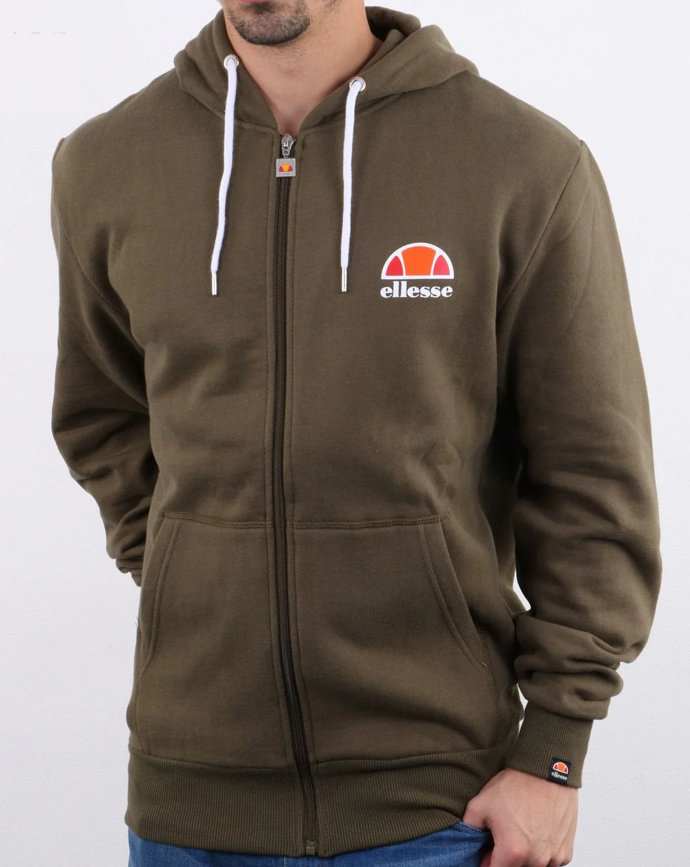 Ellesse Full Zip Hoody Khaki - Image 2
