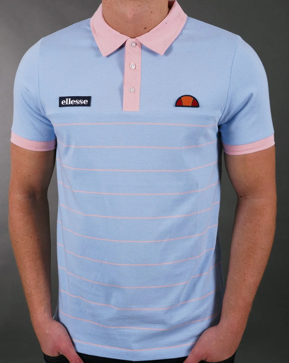 Ellesse Gene Polo Shirt Light Blue pink