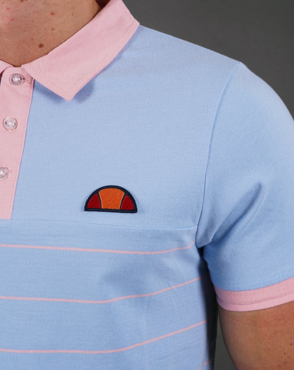 Ellesse Gene Polo Shirt Light Blue pink - Image 3
