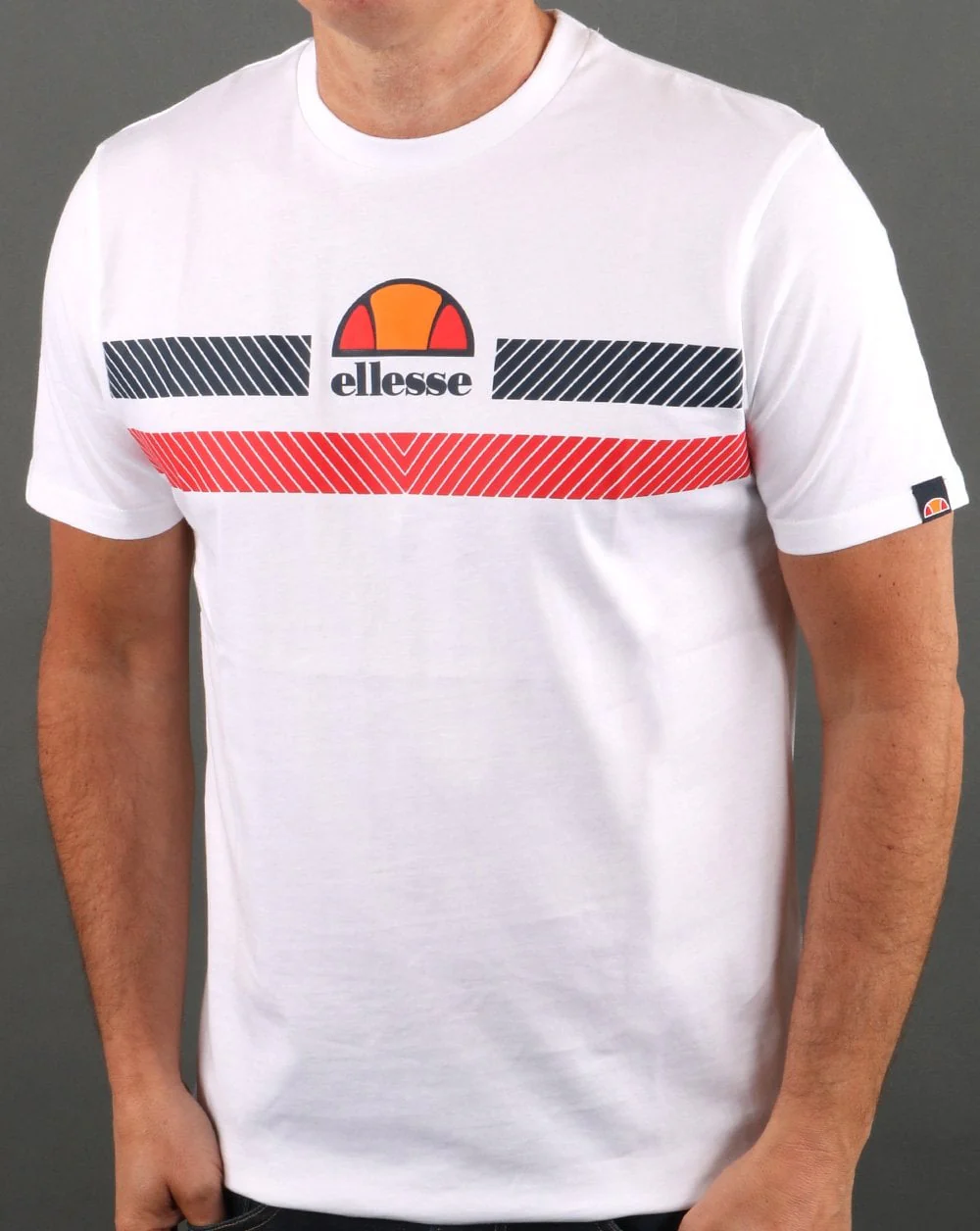 Ellesse Glisenta T Shirt White/Navy/Red