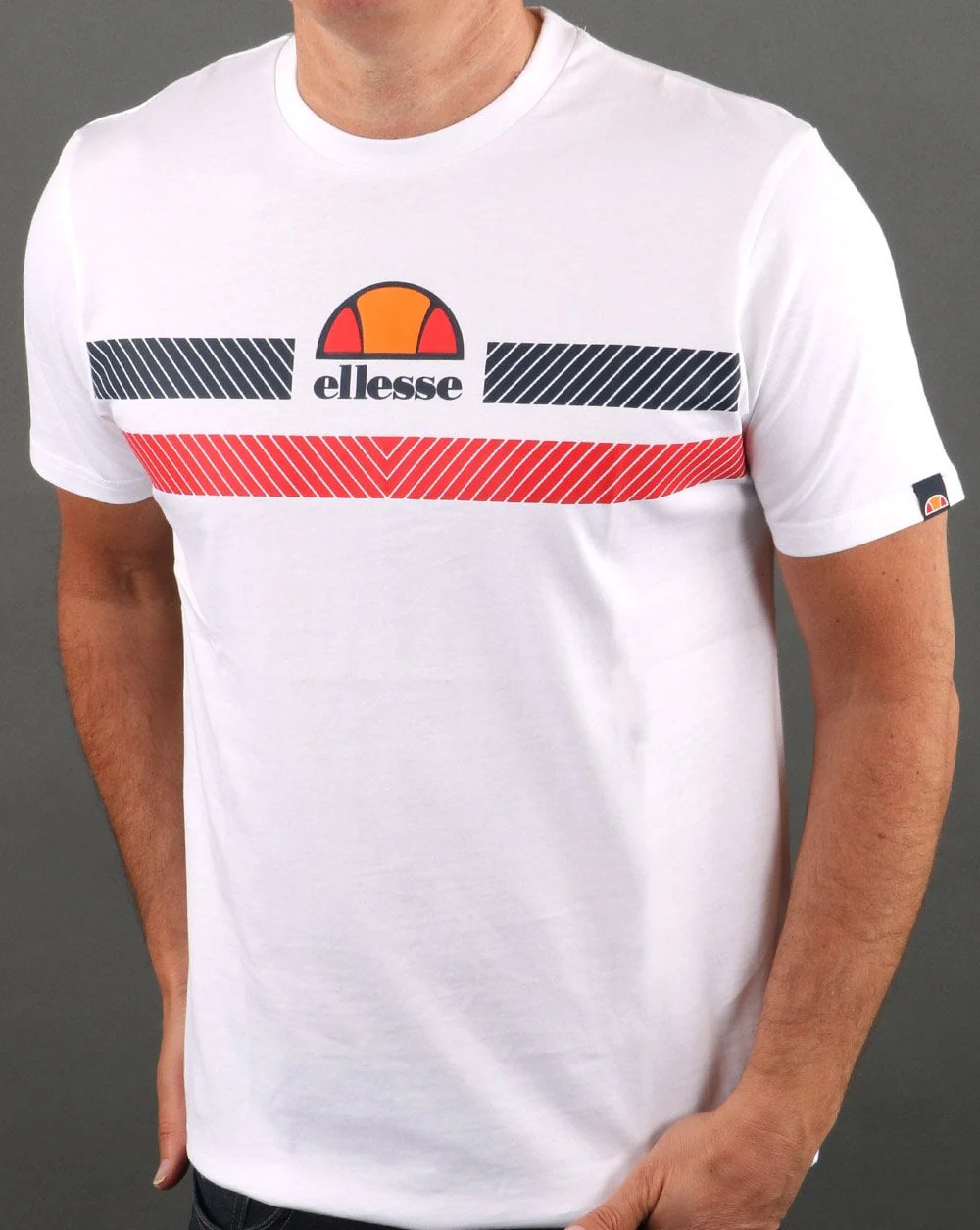 Ellesse Glisenta T Shirt White/Navy/Red - Image 3