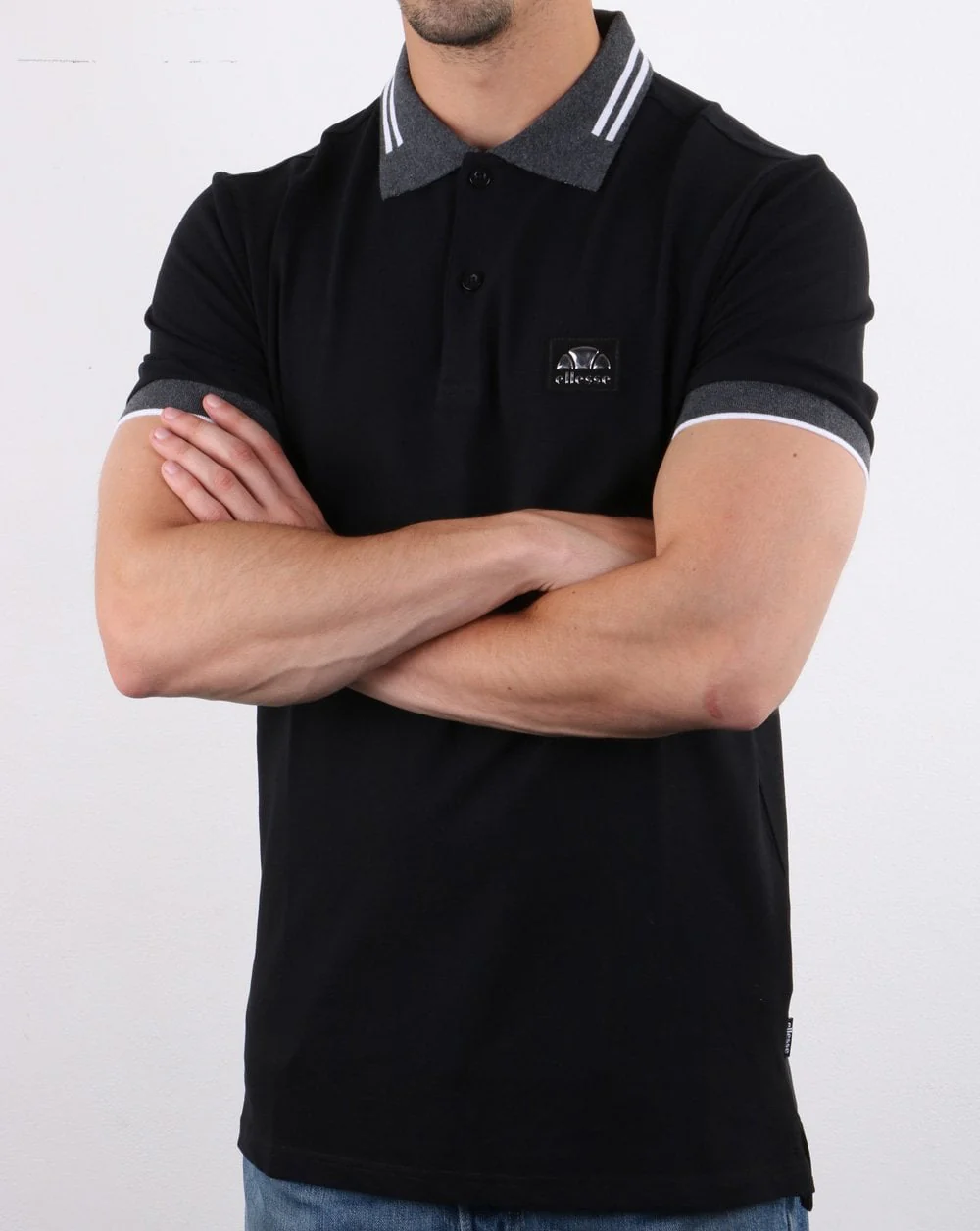 Ellesse Italia Polo Shirt Black - Image 3