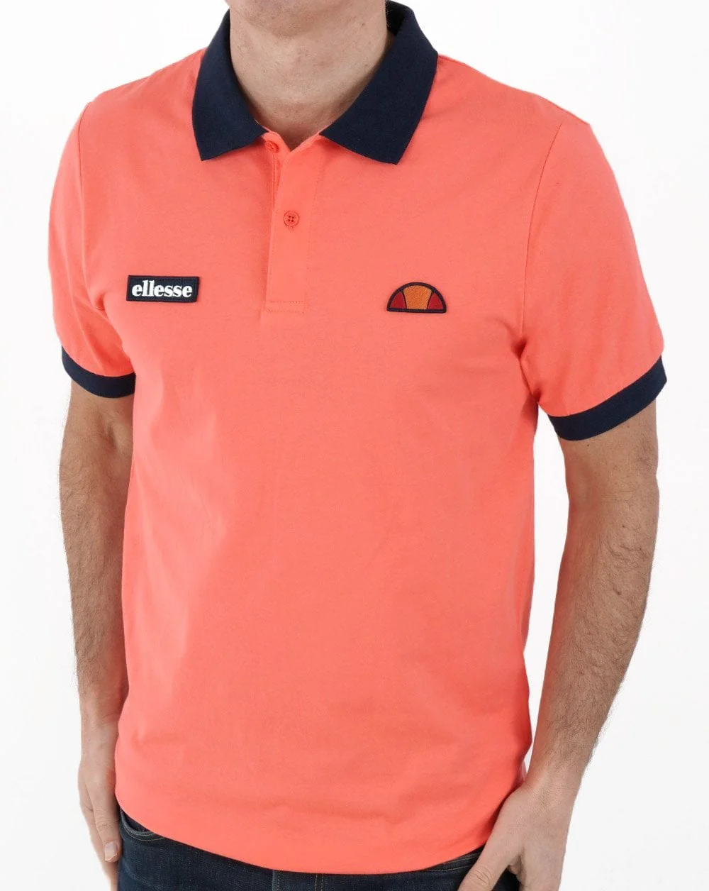 Ellesse Lessepsia Polo Shirt Coral/Navy - Image 2