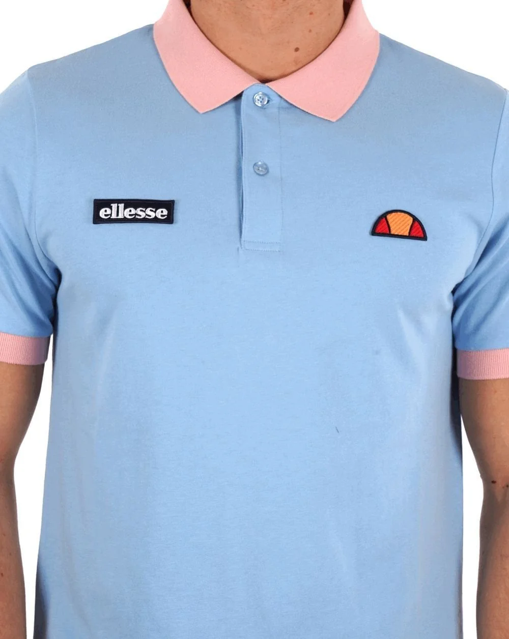 Ellesse Lessepsia Polo Shirt Light Blue/Pink - Image 2