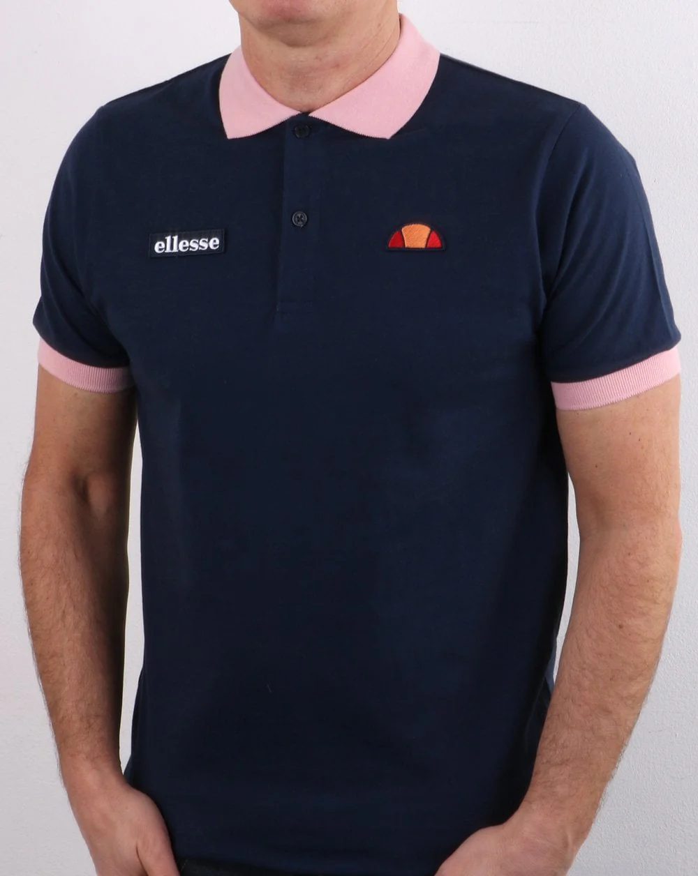 Ellesse Lessepsia Polo Shirt Navy/pink - Image 3