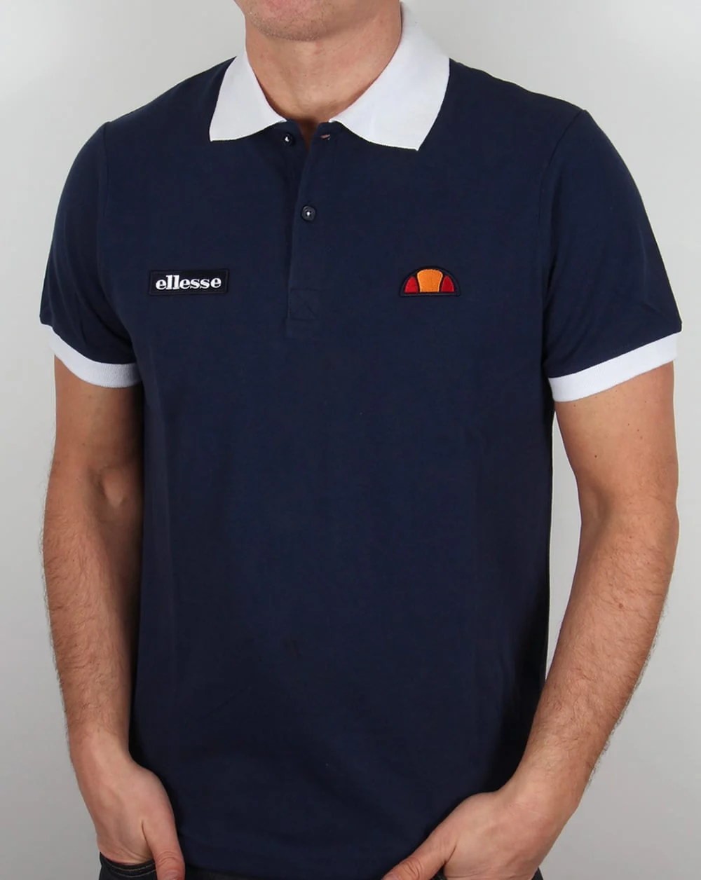Ellesse Lessepsia Polo Shirt Navy/White