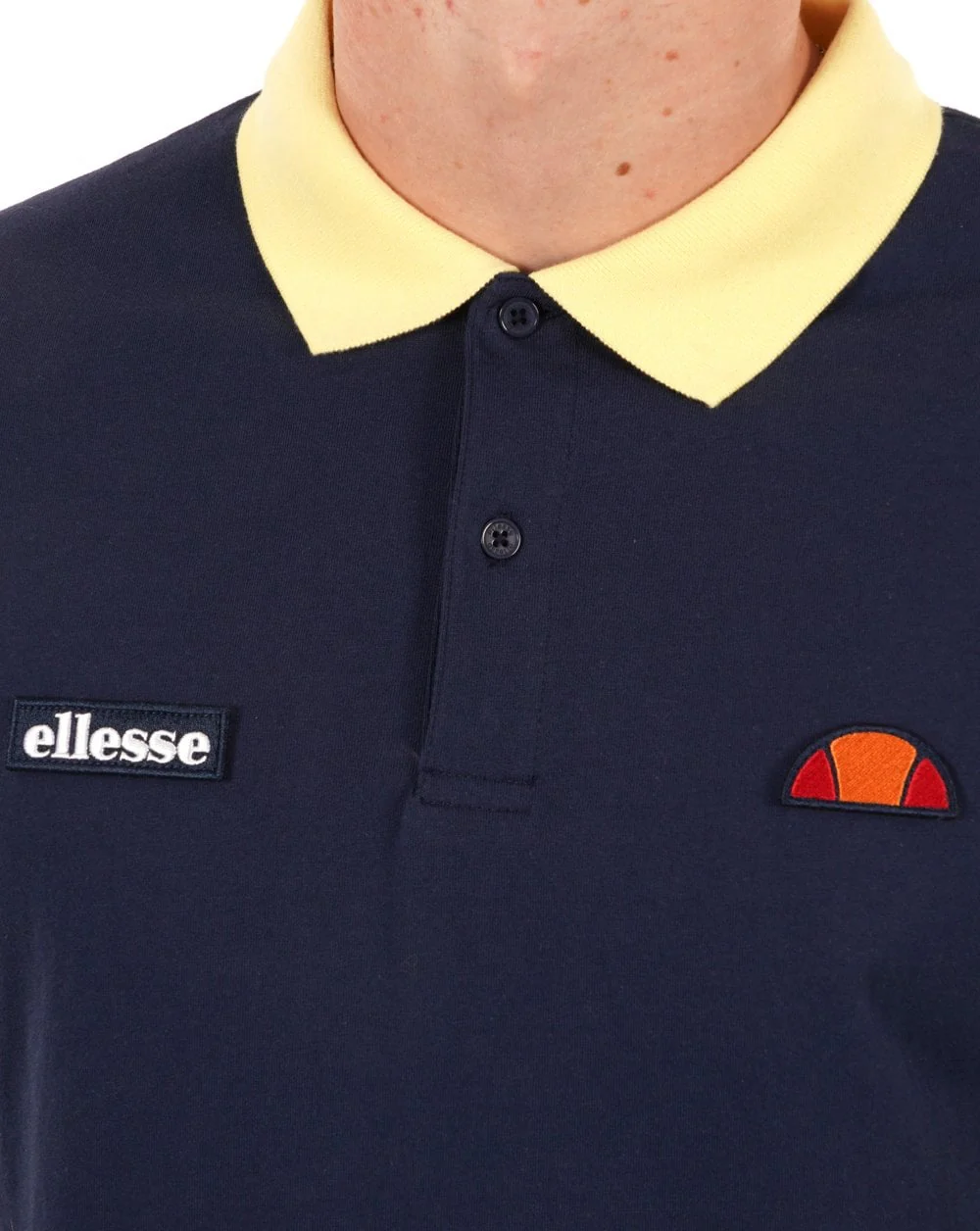 Ellesse Lessepsia Polo Shirt Navy/Yellow - Image 2