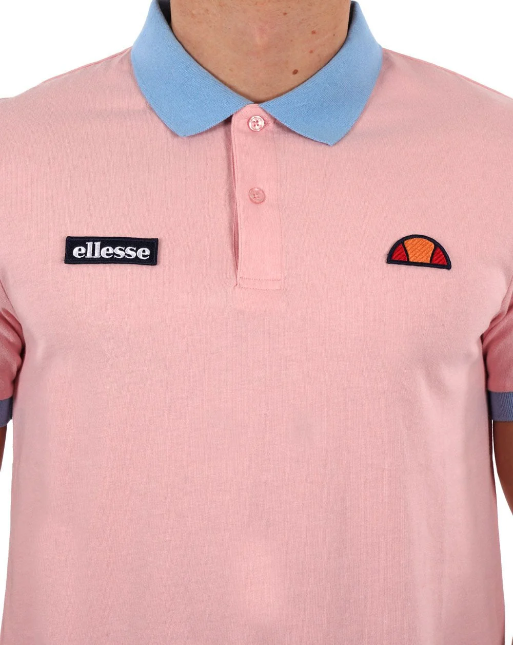 Ellesse Lessepsia Polo Shirt Pink/Sky Blue - Image 2