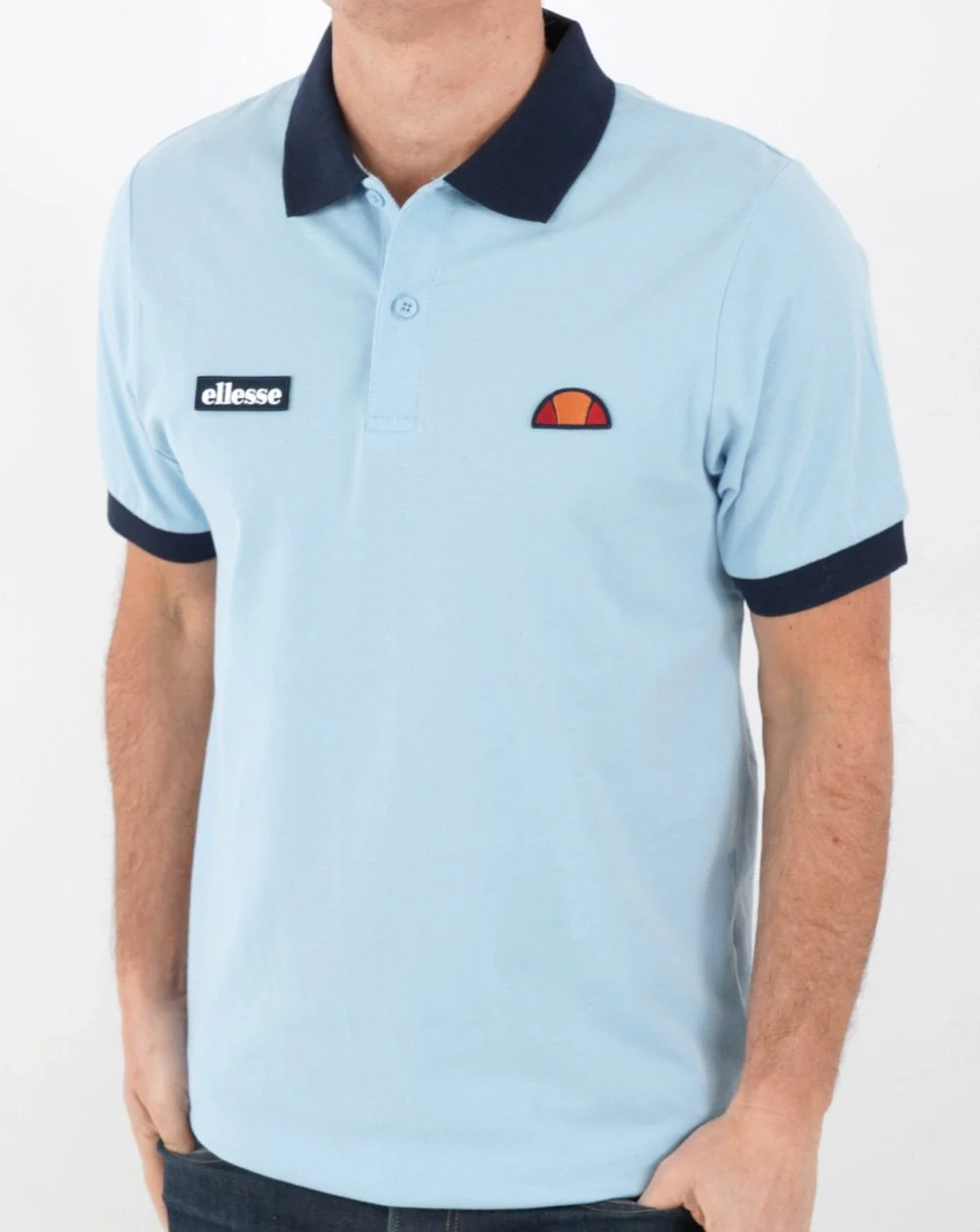 Ellesse Lessepsia Polo Shirt Sky Blue/Navy - Image 3