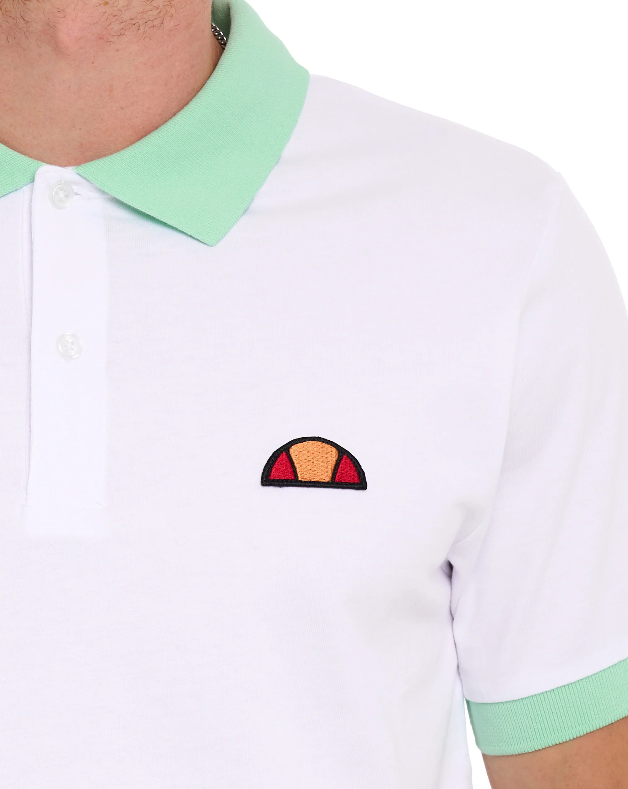 Ellesse Lessepsia Polo Shirt White/Light Green - Image 3