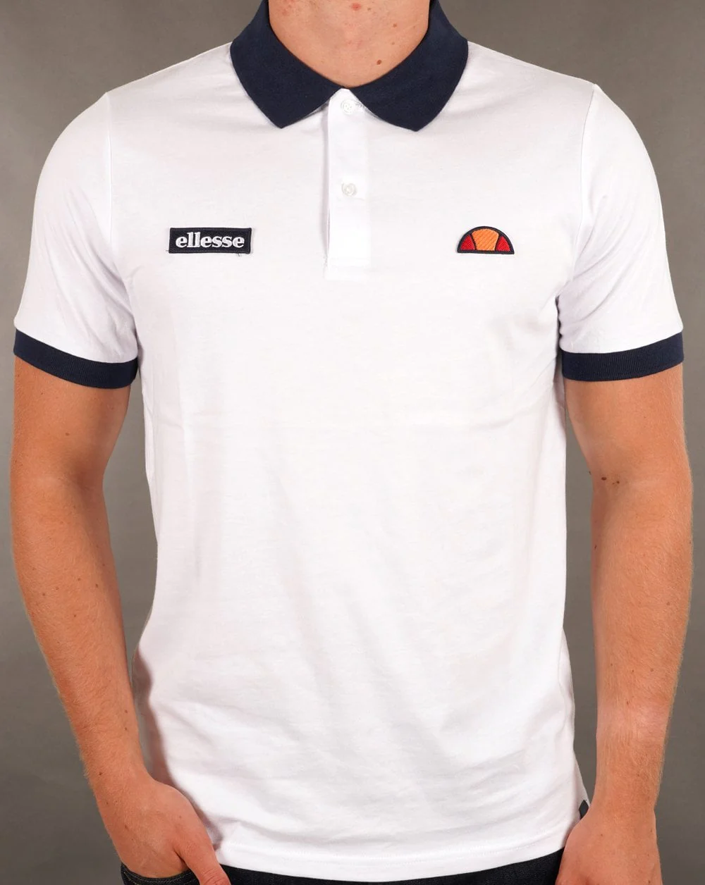 Ellesse Lessepsia Polo Shirt White/Navy - Image 3