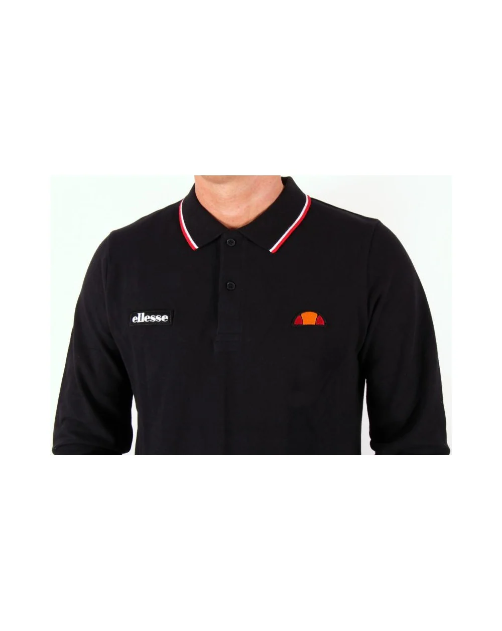 Ellesse Livorno Long Sleeve Polo Shirt Black