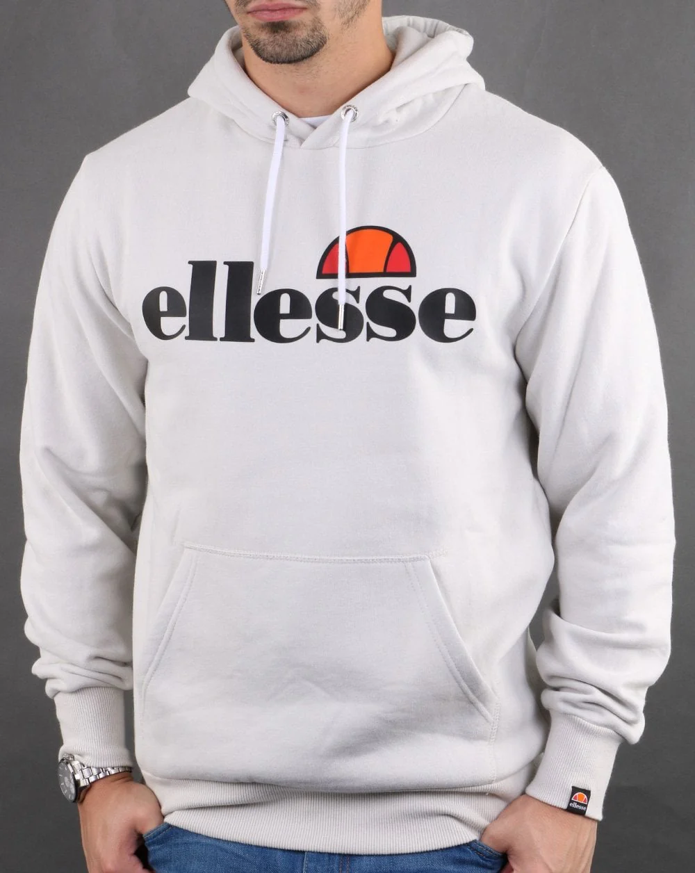 Ellesse Logo Hoody Light Grey
