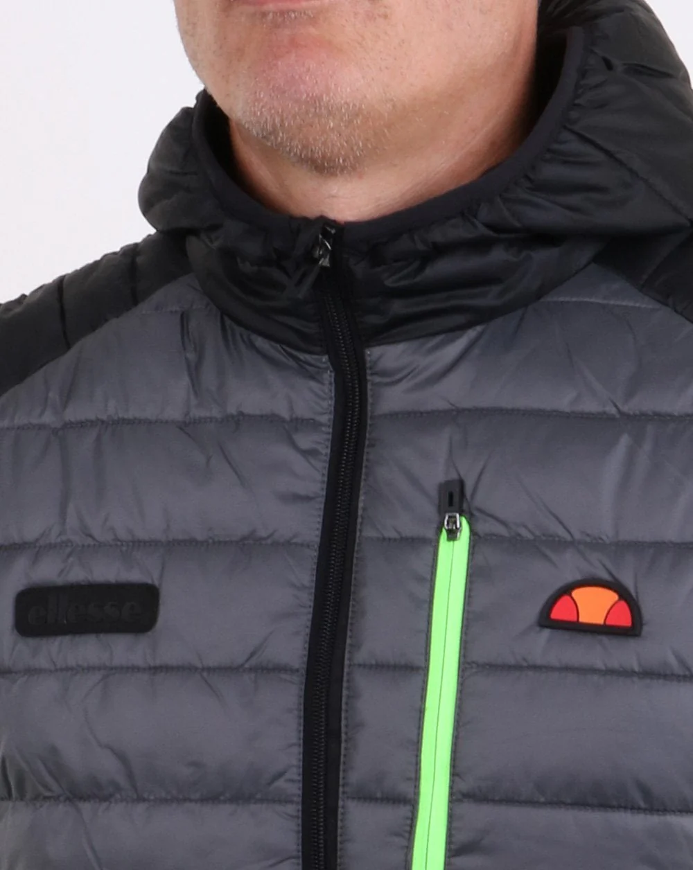 Ellesse Lombardy Two Tone Jacket Black/grey - Image 2