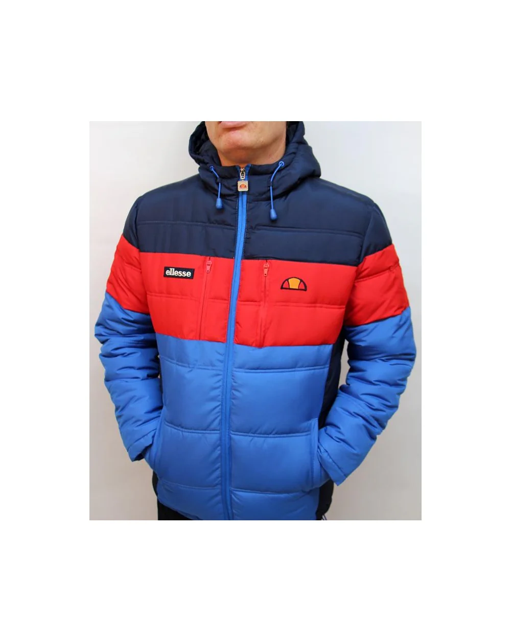 Ellesse Marinelli Padded Jacket Navy/red/royal Blue - Image 2