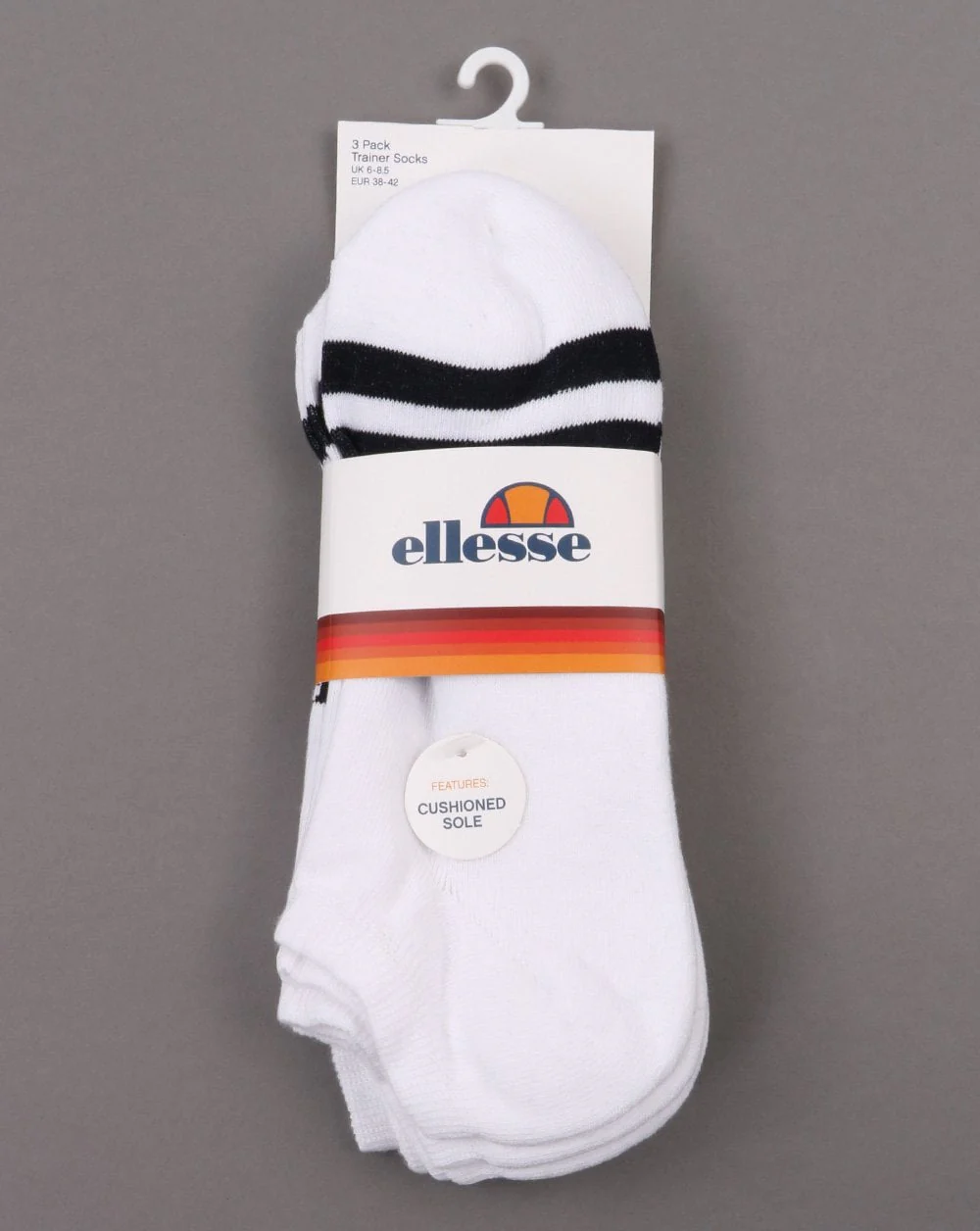 Ellesse Melna 3 Pack Trainer Liner White - Image 2