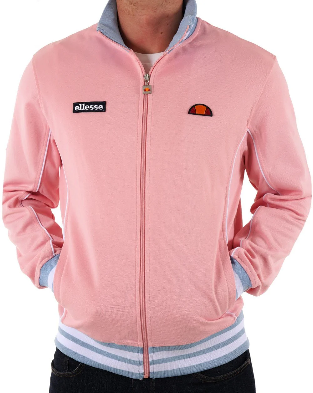 Ellesse Milan Track Top Light Pink/Sky - Image 3