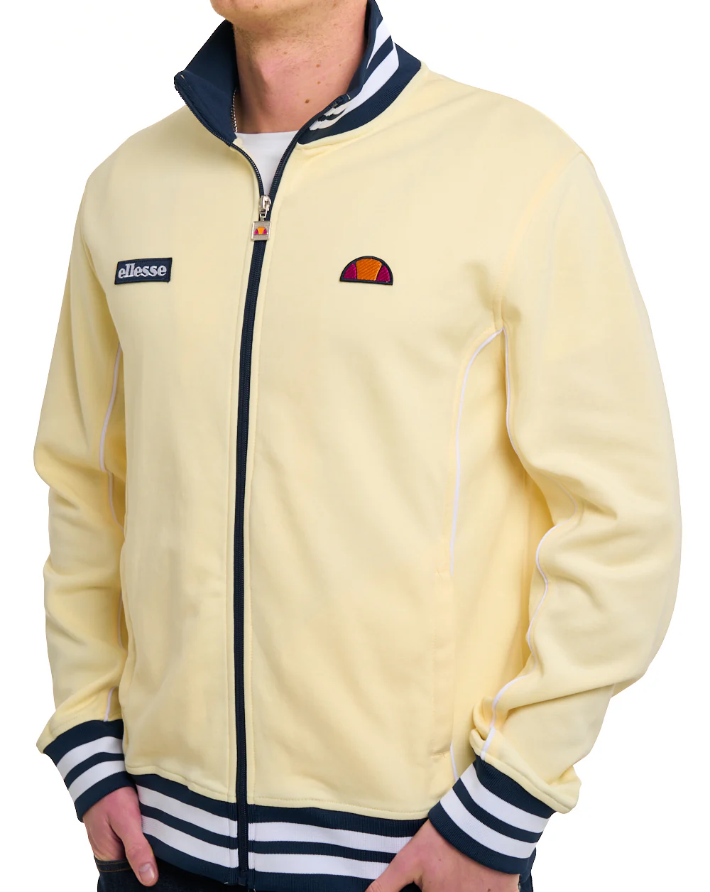 Ellesse Milan Track Top Light Yellow/Navy - Image 2